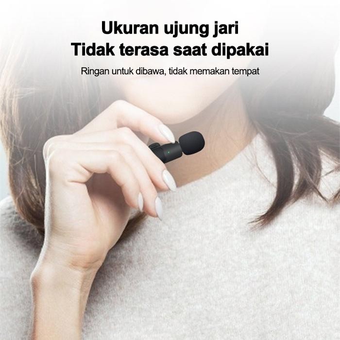 Miigo-Mikrofon Lavalier Nirkabel/Mikrofon Live Streaming Outdoor/Mikrofon Kecil Rekaman Vlog Video