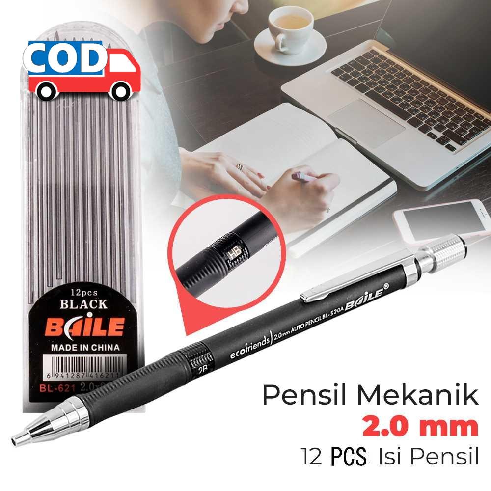 

Pensil Mekanik 2B 2mm Isi Ulang 12 Refill Ergonomis Nyaman Digunakan Murah Berkualitas