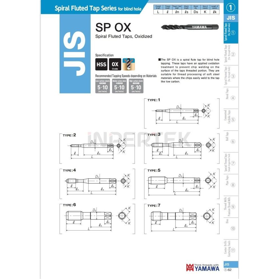 (Expert) OBRAL Tap Yamawa 6 Baru Tap M 6 x 1 Tap Yamawa M6 Tap Spiral