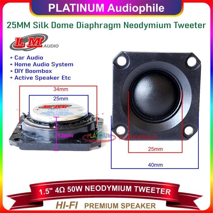 [Expret] Tweeter 1.5 Inch 4 ohm 25mm Silk Dome Neodymium Tweter Speaker