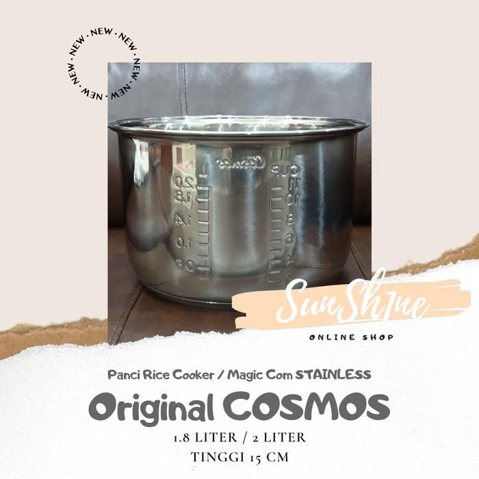 [Expret] Panci Rice Cooker / Magic Com COSMOS stainless 1.8 liter / 2 liter