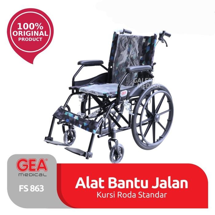 KURSI RODA GEA FS 863 STEEL WHEELCHAIR - KURSI RODA TRAVELLING GEA BERAT TINGGI