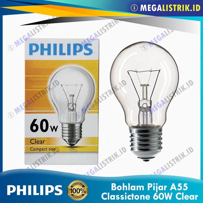 [Expert] Philips Bohlam Lampu Dop Pijar 60 Watt / 60W Clear E27 220V