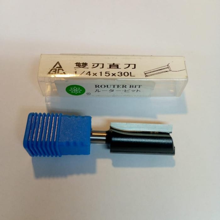 MATA PROFIL KAYU LURUS STRAIGHT BIT 15MM MATA ROUTER TRIMER 1/4"X15MM