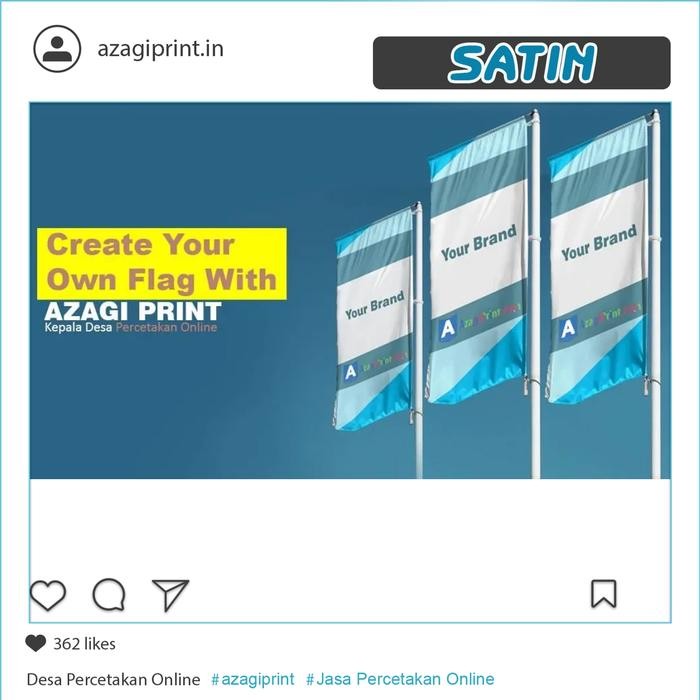 Cetak Satin / Umbul Umbul Kain / Bendera Print Custom Size Terbatas