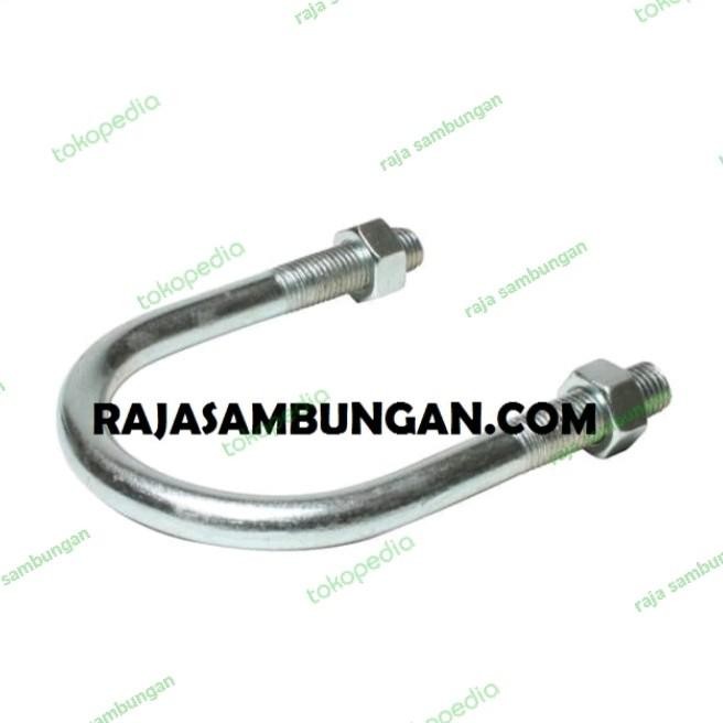 U BOLT 10 MM X 10 INCH UBOLT CLAMP PENJEPIT PIPA BESI KLEM U GALVANIS
