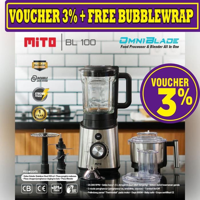 MITOCHIBA MITO FOOD PROCESSOR BL100 BL 100 OMNI BLADE RESMI