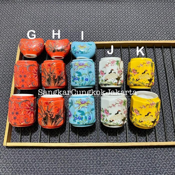 Cepuk Keramik Sangkar Burung Besar Murai Hwamei Anis 3pcs