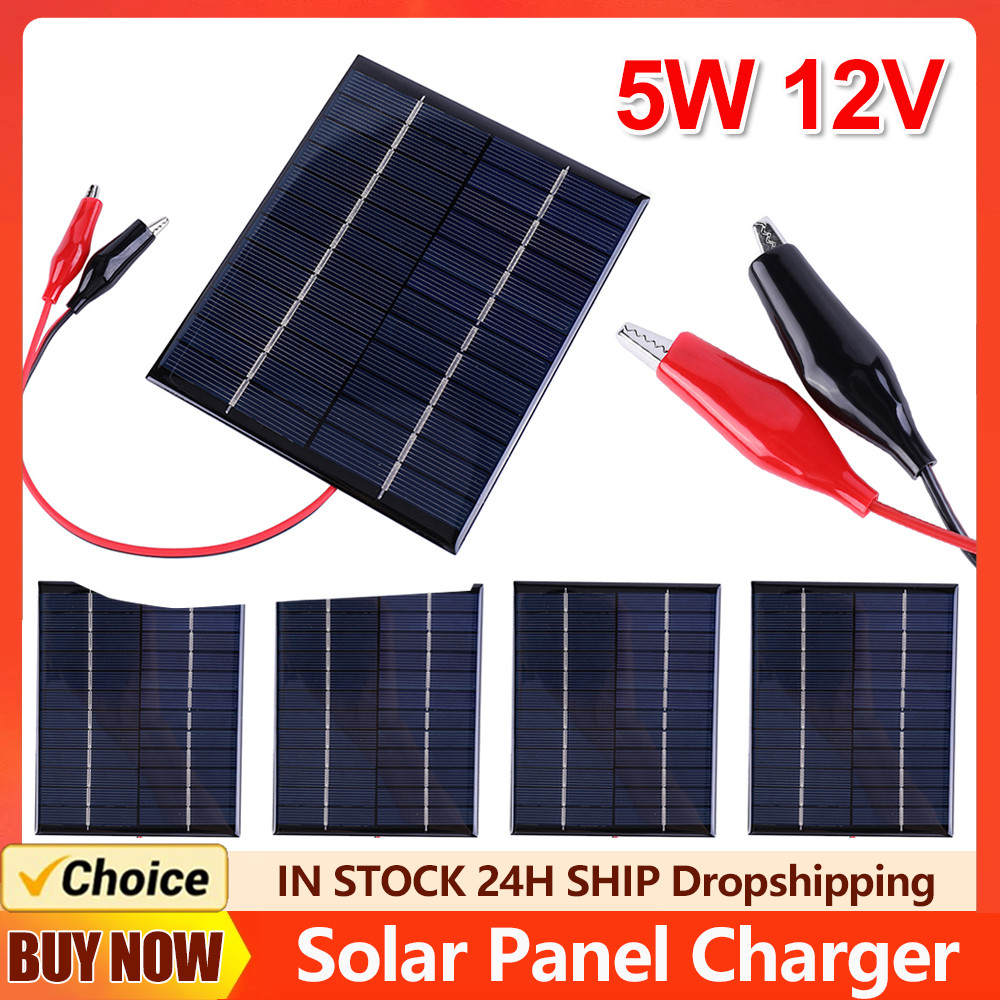 5W 12V Solar Panel Waterproof Solar Cell DIY Polysilicon Solar Epoxy