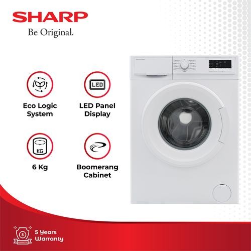 Sharp Mesin Cuci 6Kg ES-FL1062B Front Loading Boomerang Series