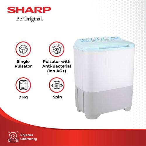Sharp Mesin Cuci 2 Tabung ES-T80MW-PK/HK/BK 7Kg