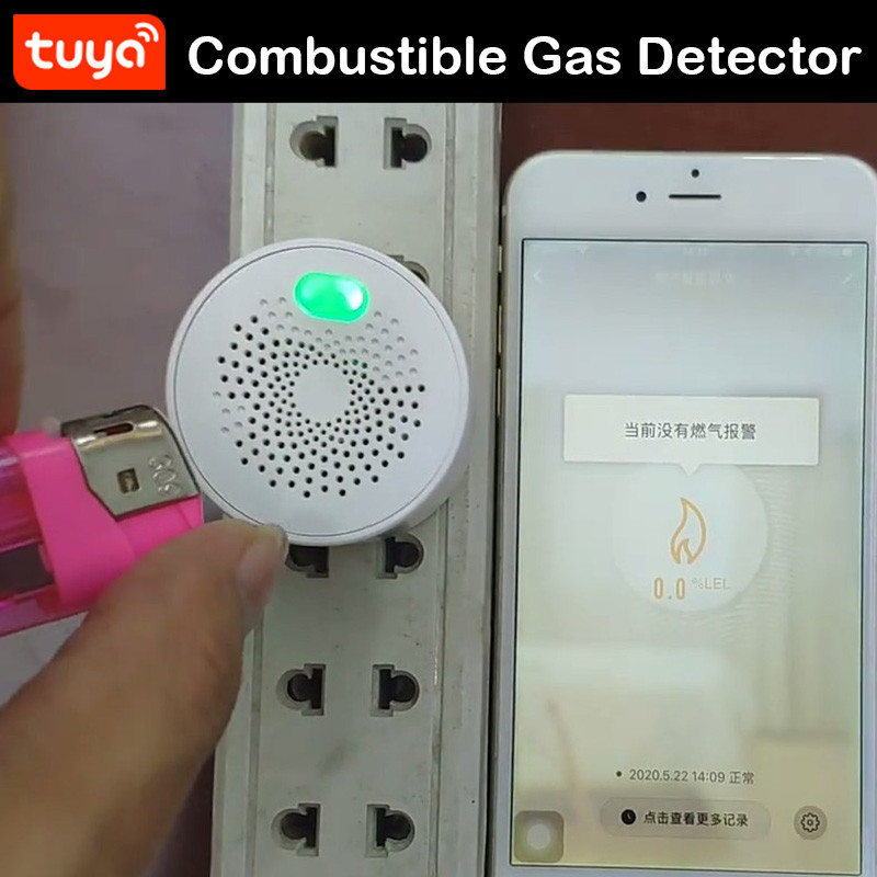 tuya smart Combustible Gas Detector sensor wifi LPG natural gas