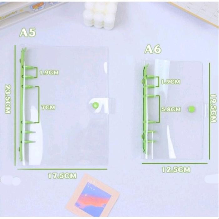 

A5 A6 Cover Binder Premi Transparan Ring Warna Kode 1290