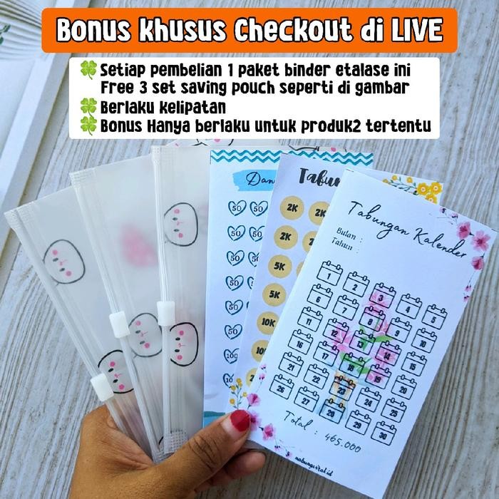 

[5 Ziplock] A6 Paket Binder Nabung Motif Mandala + Bonus 3 Set Saving Pouch Kode 286
