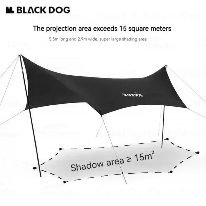 Flysheet Hitam Vynil Blackdog x Naturehike Medium