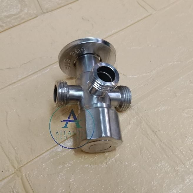Stop Kran Cabang Tiga Stainless Sus 304/Stop Kran 3 Jalur Output