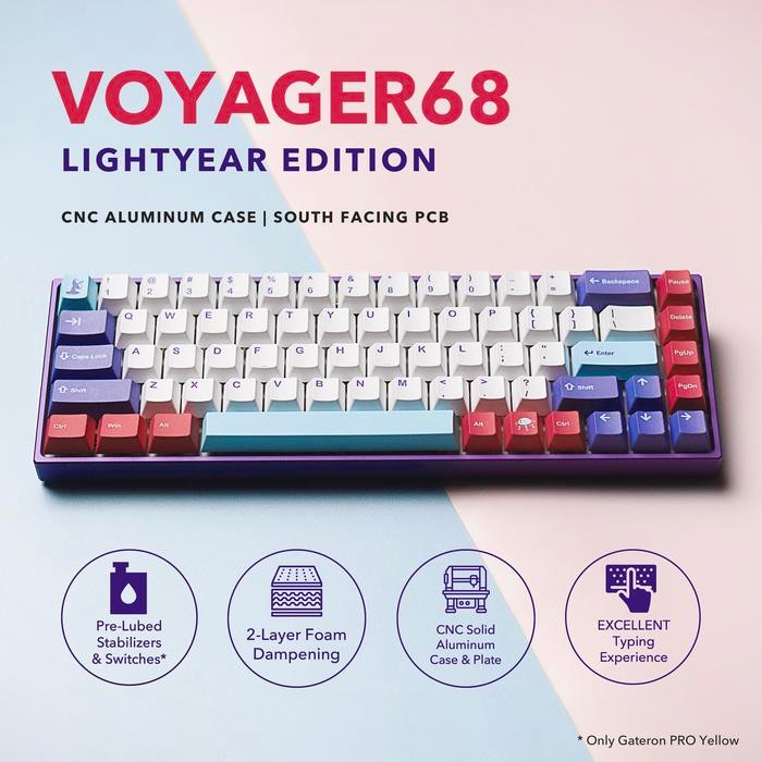 [Expert] VOYAGER68 Lightyear Edition CNC Alu South Facing Mechanical Keyboard