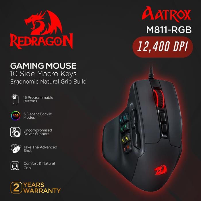[Expert] Redragon RGB Gaming Mouse Aatrox - M811-RGB