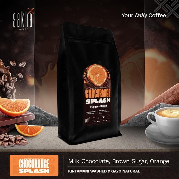 

CHOCORANGE SPLASH KOPI ESPRESSO BLEND ARABICA COFFEE BIJI BUBUK MURNI COFFE BEANS