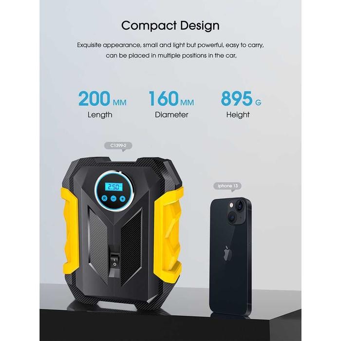 Populer Pompa Ban Mobil Inflator Elektrik 150 Psi