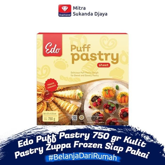 

FREShBgt- EDO Puff Pastry Frozen Dough Sheet 750gr Adonan Roti Beku Lembar Kulit