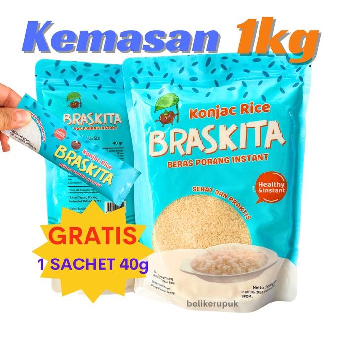 

FREShBgt- Beras Porang Braskita 1Kg Beras Sehat Instan