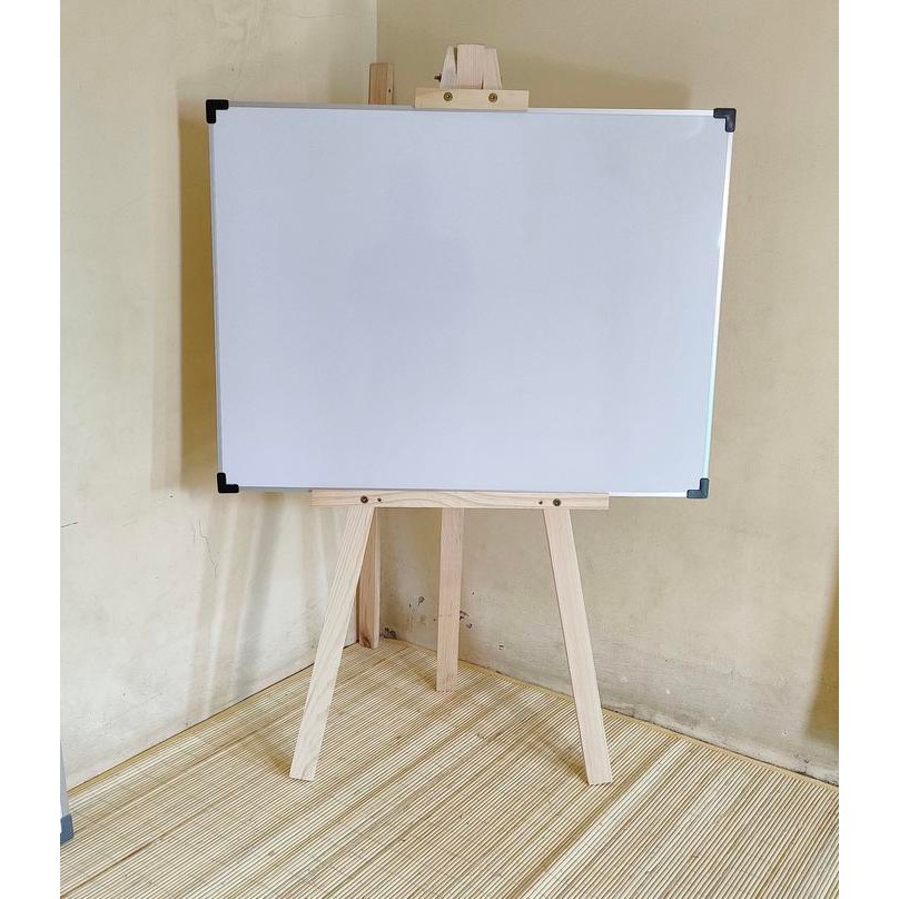 

whiteboard Standing 60x80 cm gratis spidol dan penghapus Kayu Plastik Putih Paper