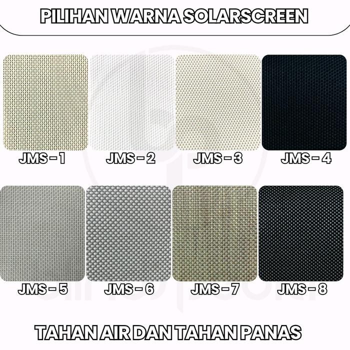 Tirai Gulung Tahan Panas Sharp Point BISA CUSTOM UKURAN Roller Blind Outdoor Krey Tahan Air