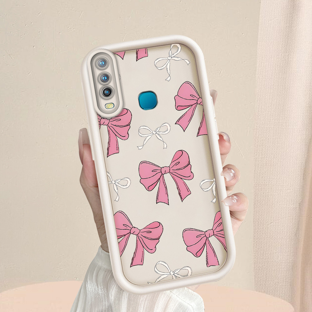 VIVO Y12 Y15 Y17 1902 Softcase Hp Kesing Casing Soft Phone Case Kartun Cute Pink Bow 0022 TY SS15