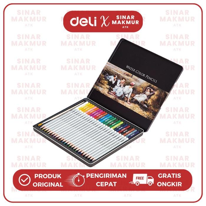 

Pensil Warna Cat Air/Watercolor Pencil 24 Warna Deli 6521 Set