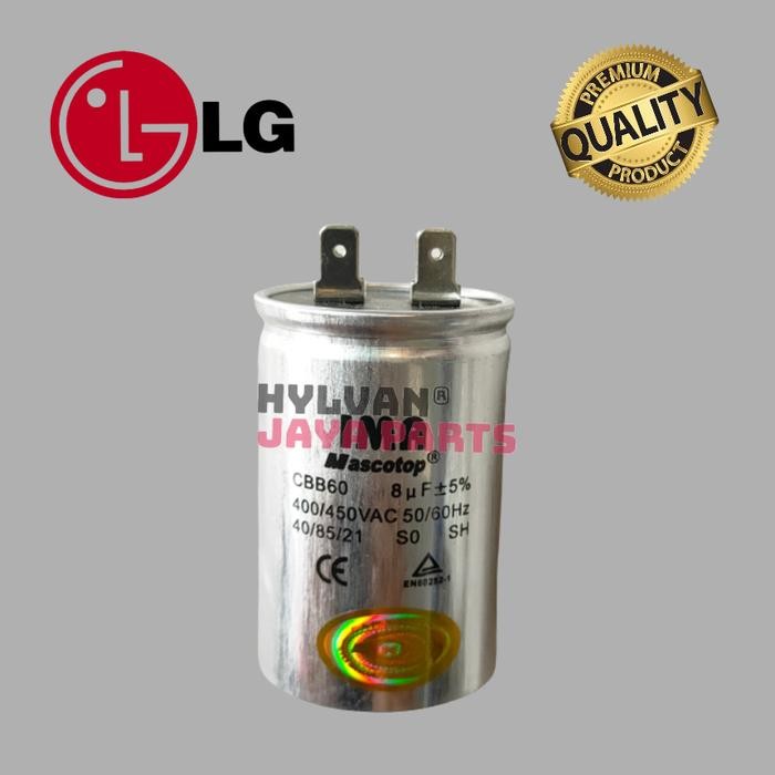 Bola Kapasitor Mesin Cuci Lg 1 Tabung Top Loading 8 Uf Pengganti 8,5 Uf