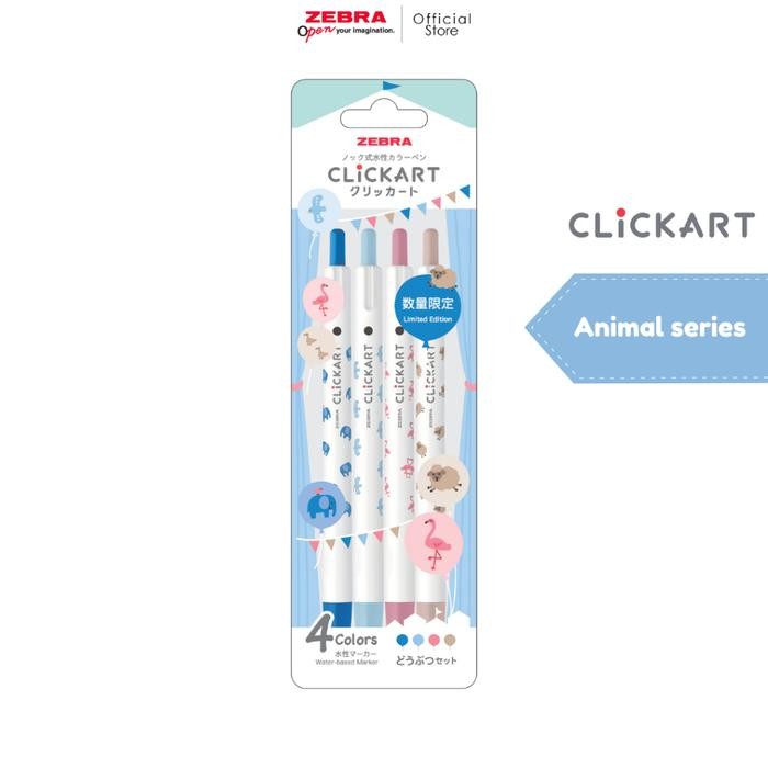 

Zebra Spidol Clickart limited edition series - bullet tip - isi 4 pcs