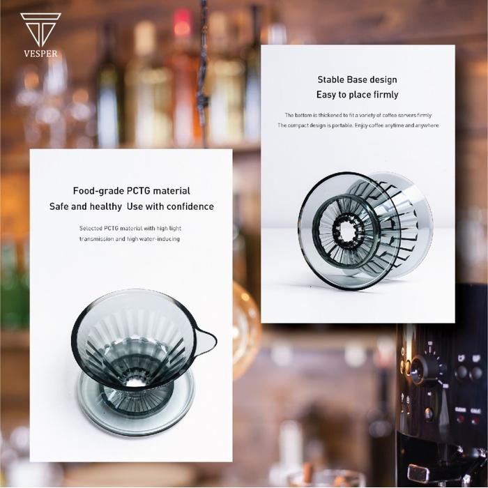 timemore eye crystal dripper transparant black coffee dripper filter