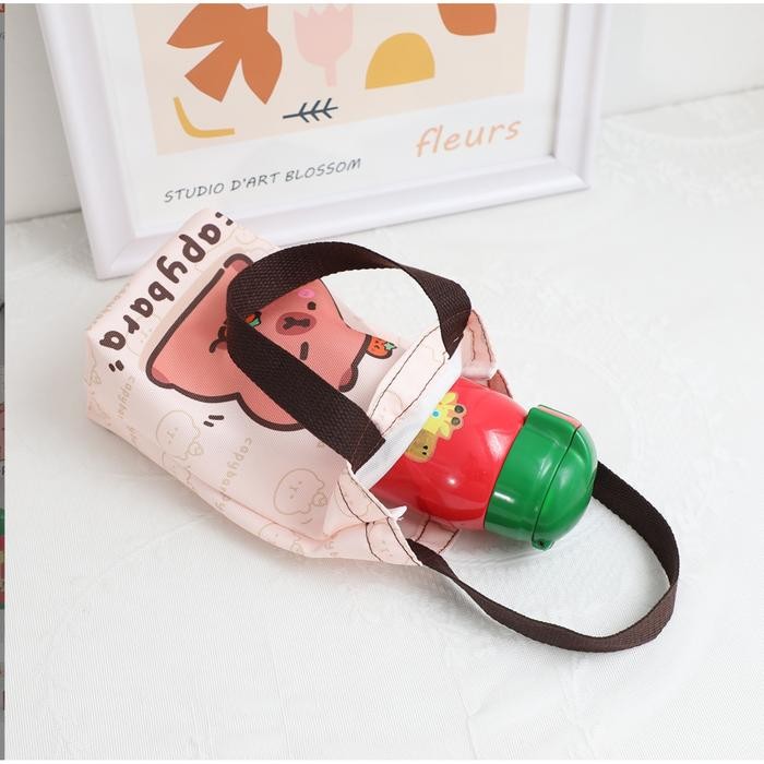 Tas botol termos tumbler sarung botol minum tali pendek Capybara