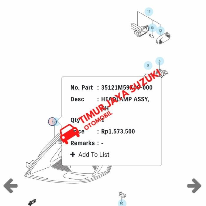 Lampu Depan Karimun Estilo 4 Cylinder Asli Sgp Sparepart Suzuki