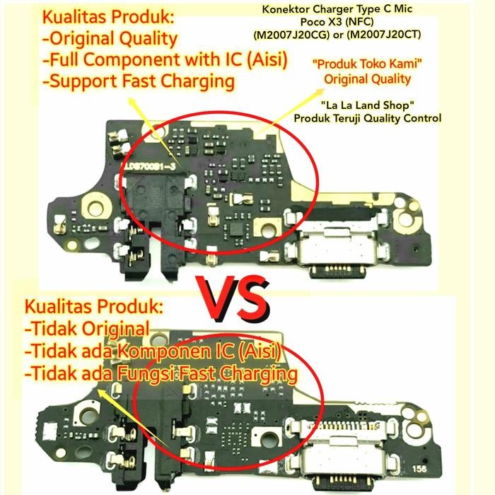 Konektor Charger Type C Mic Poco X3 (NFC) (Original Quality with IC)