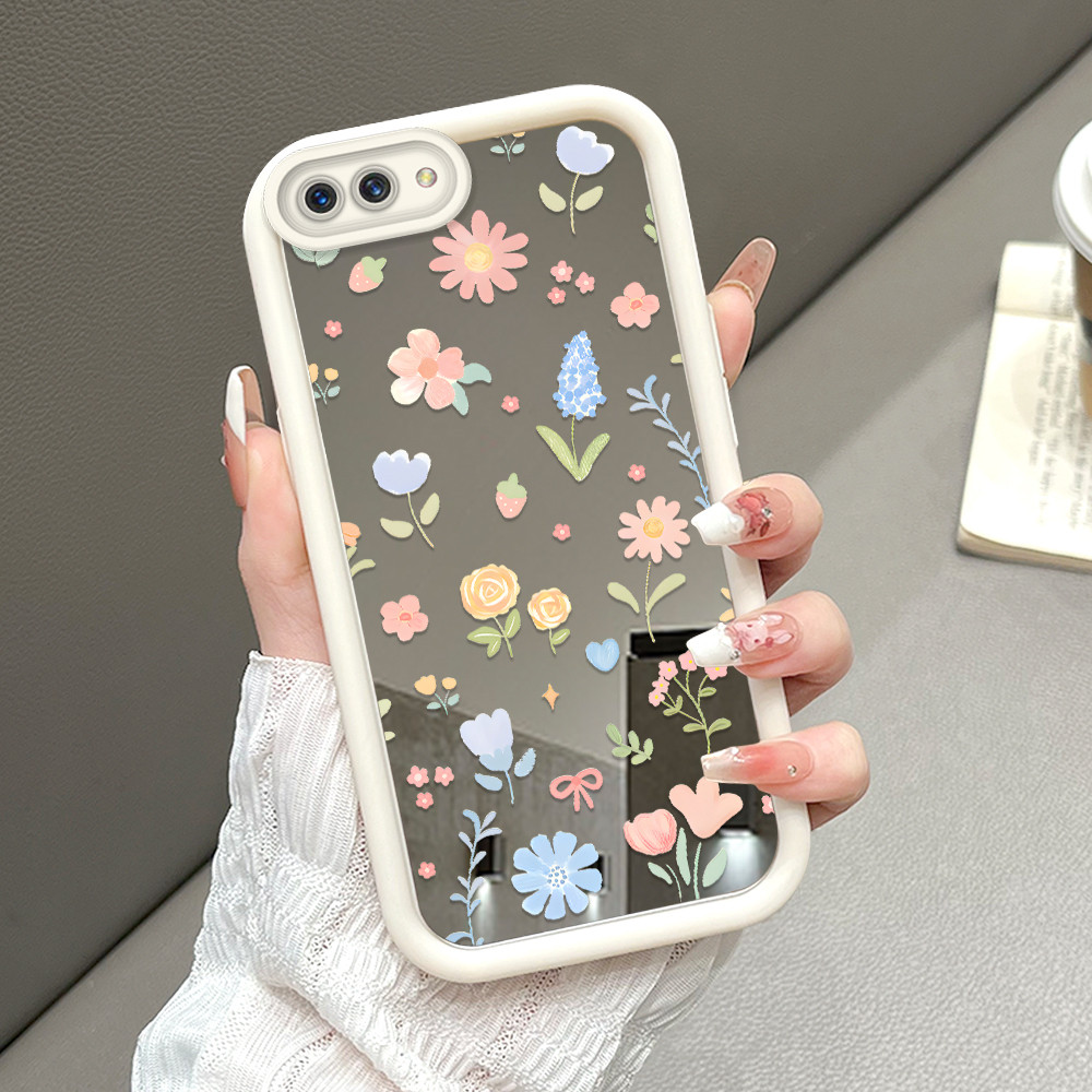 Casing Hp Untuk OPPO A3S A12E Cassing Soft Cesing Mirror JZ Cute Flower 8131 Girl Softcase Silikon P