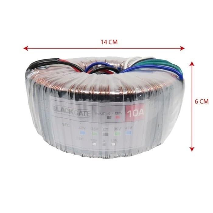 Trafo Toroidal Blackgate 10A-47V CT -Travo Toroid 10A-Travo Donut BELL
