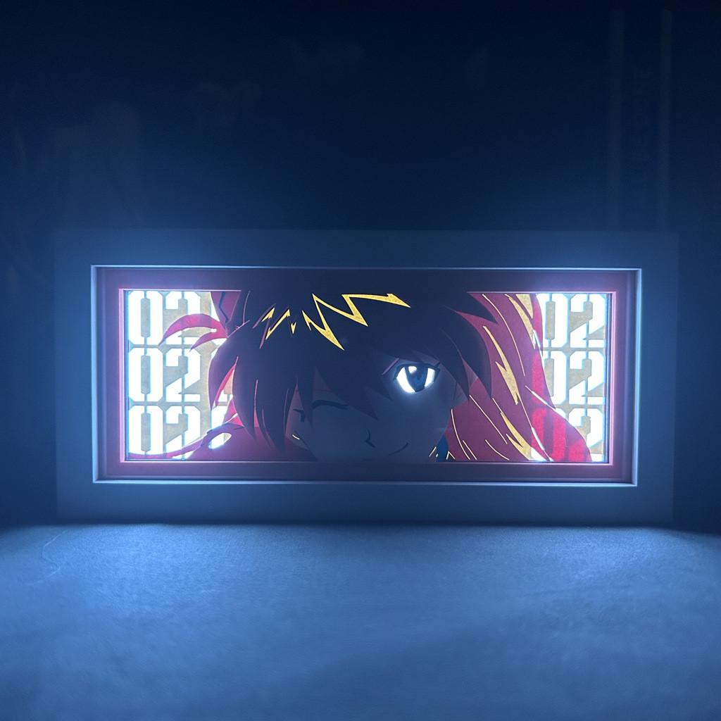 Asuka Langley Sory Led Anime Light Box For Bedroom Decoration Paper Cut Shadow Box Birthday