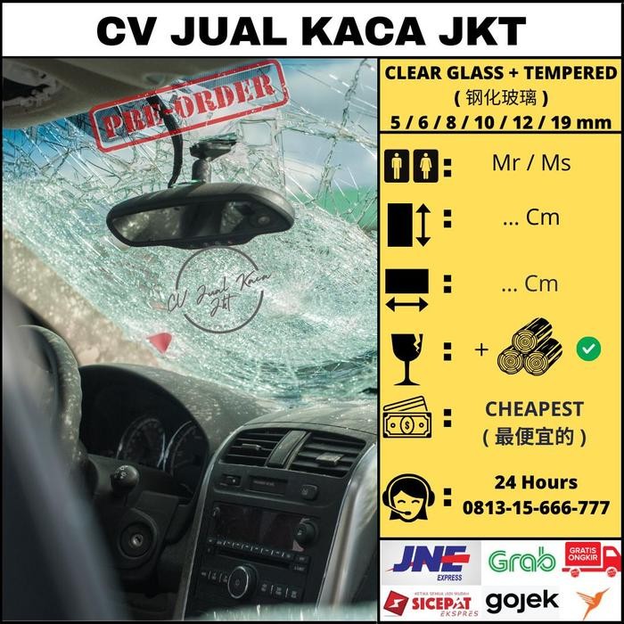 Kaca Clear / Bening 8 mm ( 8 mili ) TEMPERED Volume 1 m2