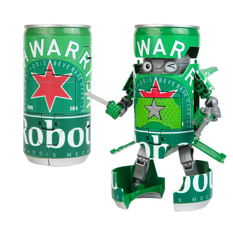 Deformed Beer Robot Action Figure Cartoon Deformation Robot Creative Warrior Model Deformation
