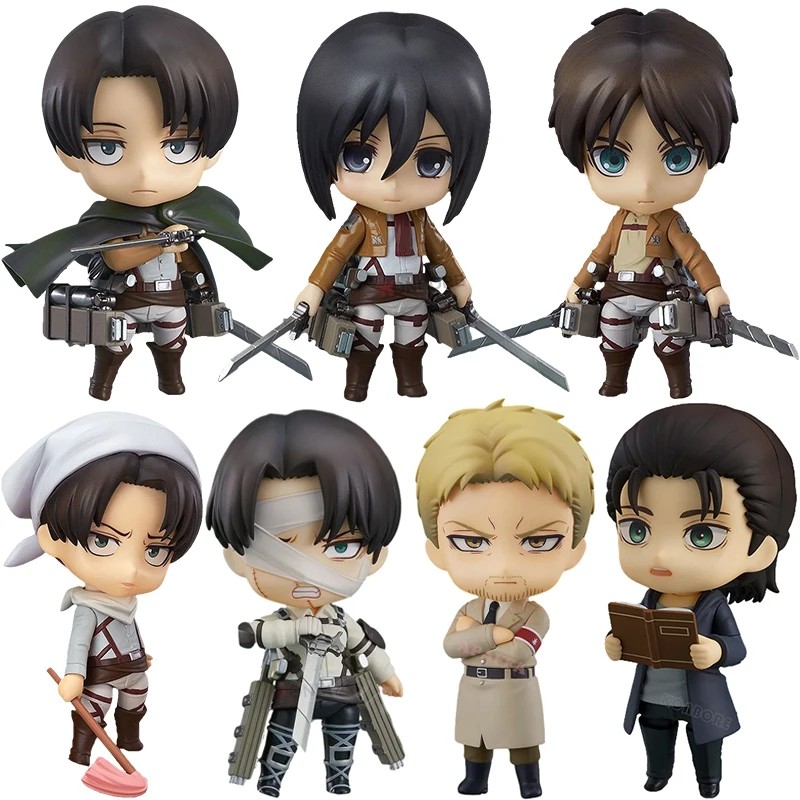 Attack On Titan Levi Ackerman Anime Figure #375 Eren Yeager Action Figure Mikasa Ackerman Figurine