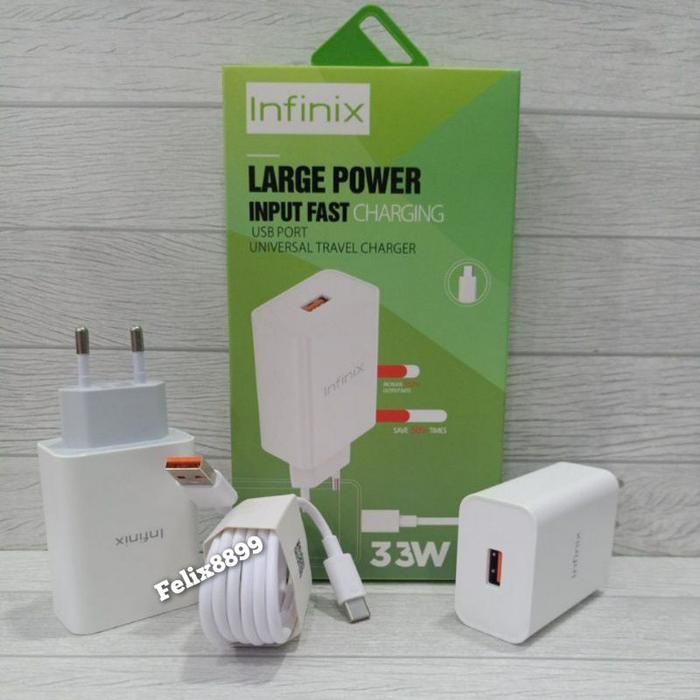 (Allthebest) Charger infinix Original 33W Type C Fast Charging Infinix Note 8 -