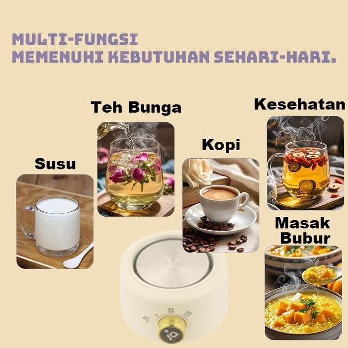 Teko Listrik Pemanas Air Listrik Mini Transparan Portabel Teko Listrik Multifungsi 600ML Low Watt