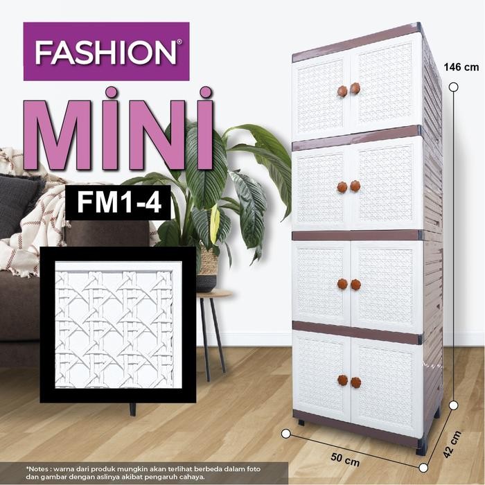LEMARI PLASTIK RAK CLUB MINI FASHION 4 SUSUN / LEMARI PLASTIK 4 SUSUN CLUB MURAH