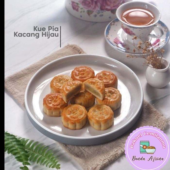 

New kue pia kacang hijau vegetarian teratai wangi enak dan bikin nagih