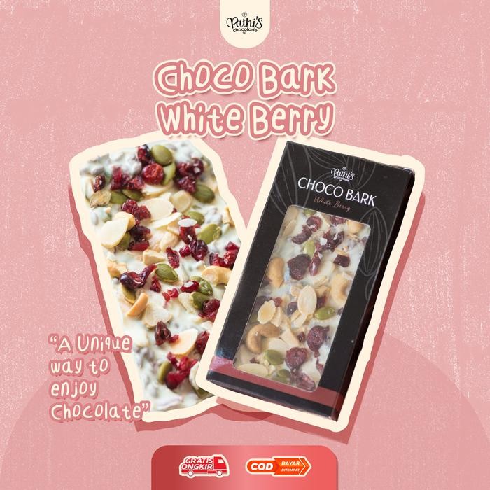 

New Choco Bark White Berry - Pathi's Chocolade Chocolate Snack Food Coklat Brown Keripik Cokelat
