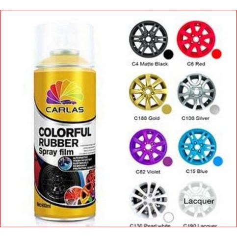 PREMIUM Cat Semprot Carlas Rubber Paint Velk Pelek Velg Motor Mobil Premium