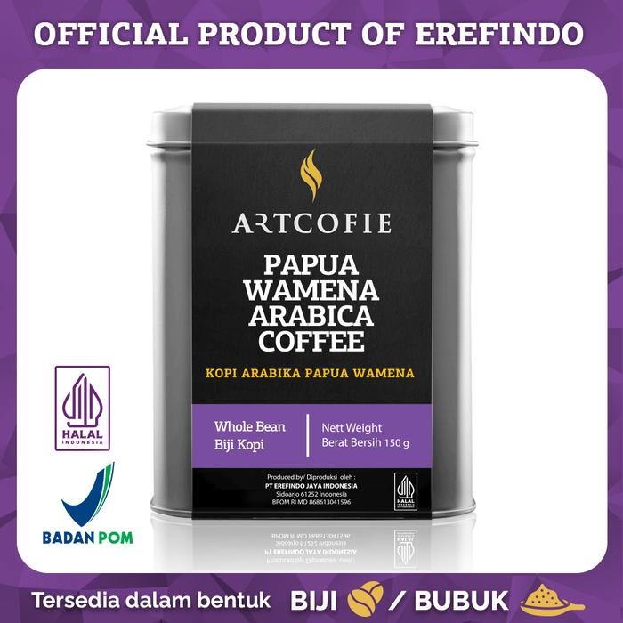 

PREMIUM Artcofie Kopi Papua Wamena Arabica Tin Box Biji / Bubuk 150g