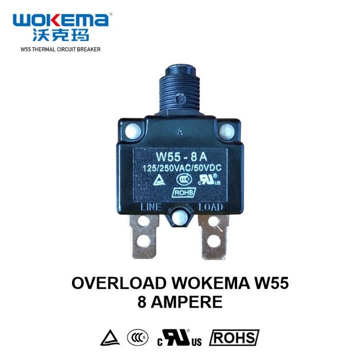 OVERLOAD - THERMAL CIRCUIT BREAKER WOKEMA 8 AMPERE - W55 SERIES